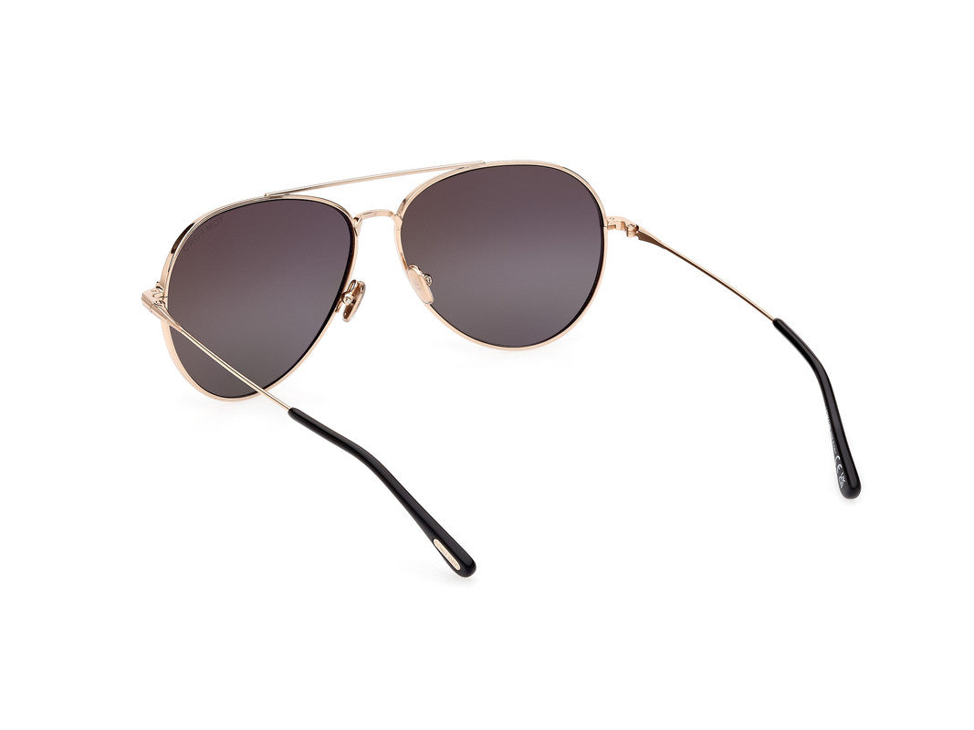 Shiny Rose Gold Unisex Sunglasses Tom Ford 889214384676