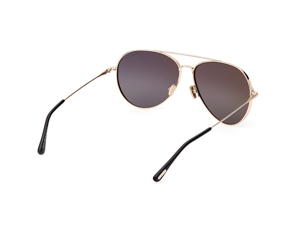 Shiny Rose Gold Unisex Sunglasses Tom Ford 889214384676