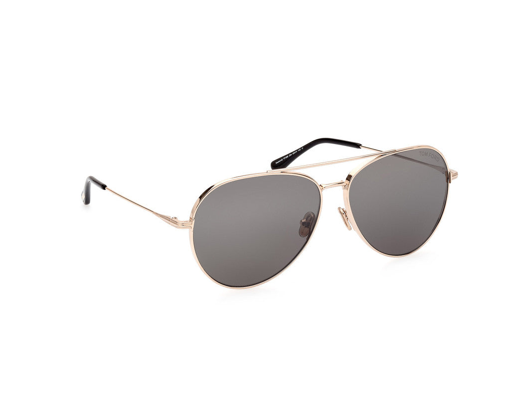 Shiny Rose Gold Unisex Sunglasses Tom Ford 889214384676