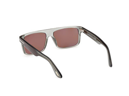 Shiny Grey Male Sunglasses Tom Ford 889214384805