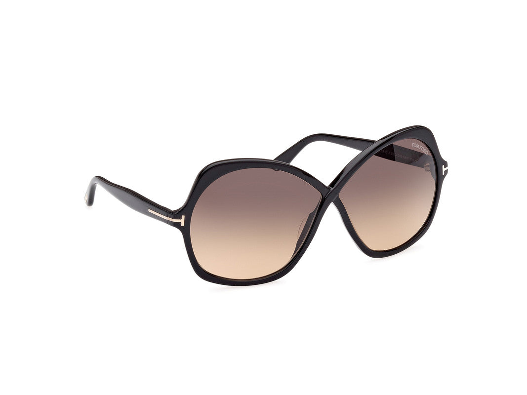 Shiny Black Female Sunglasses Tom Ford 889214385376