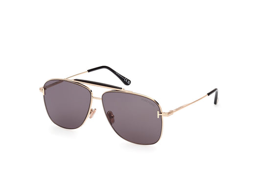 Shiny Rose Gold Male Sunglasses Tom Ford 889214402493