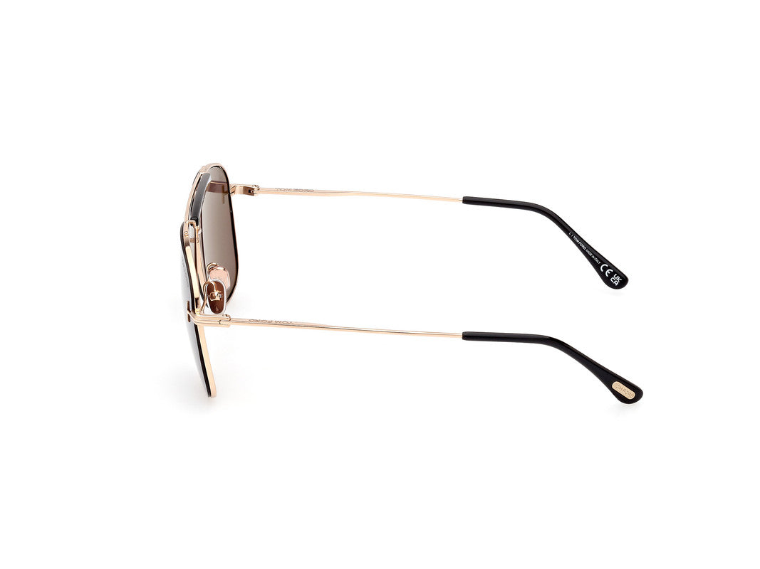 Shiny Rose Gold Male Sunglasses Tom Ford 889214402493