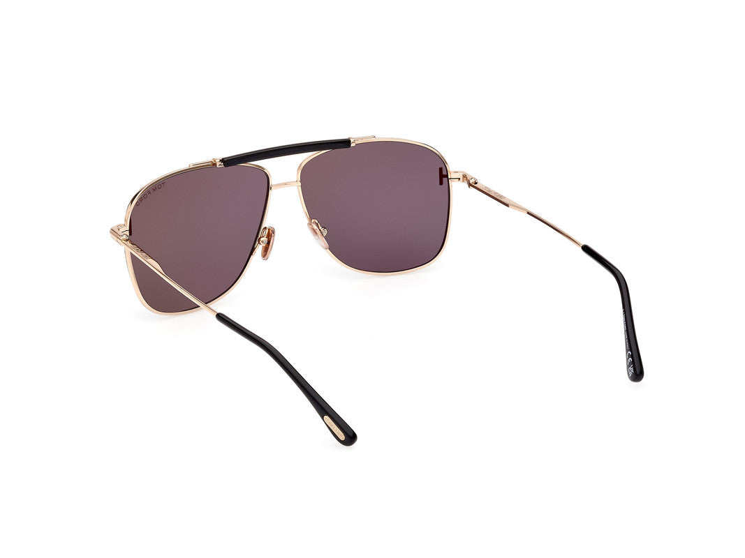 Shiny Rose Gold Male Sunglasses Tom Ford 889214402493