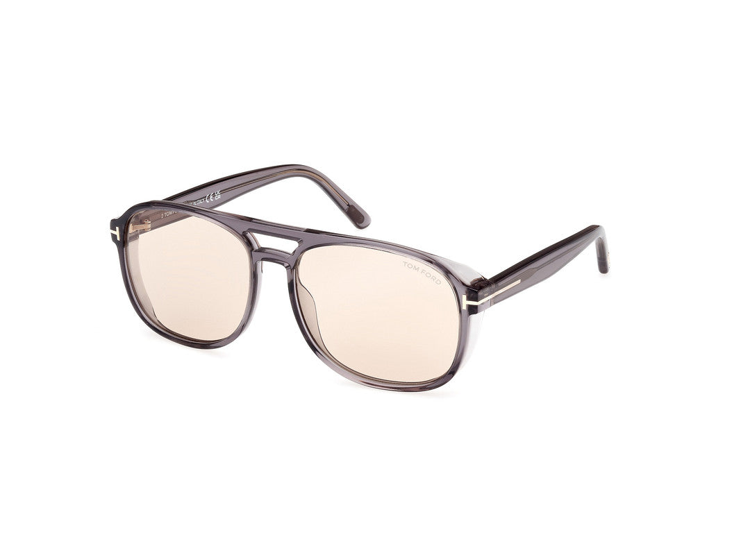 Shiny Grey Male Sunglasses Tom Ford 889214403315