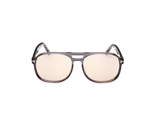 Shiny Grey Male Sunglasses Tom Ford 889214403315