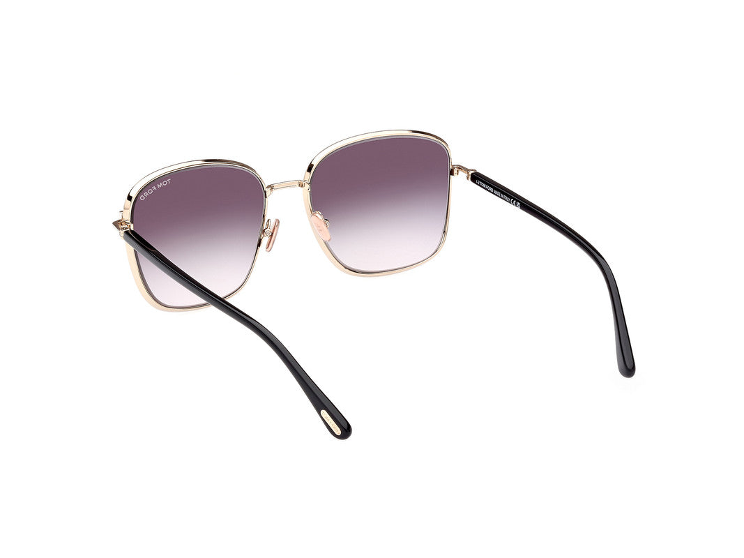 Shiny Rose Gold Female Sunglasses Tom Ford 889214403520