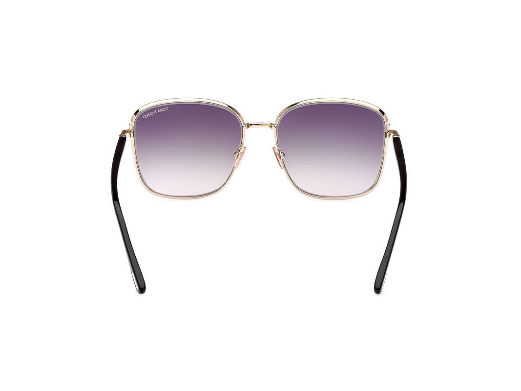 Shiny Rose Gold Female Sunglasses Tom Ford 889214403520