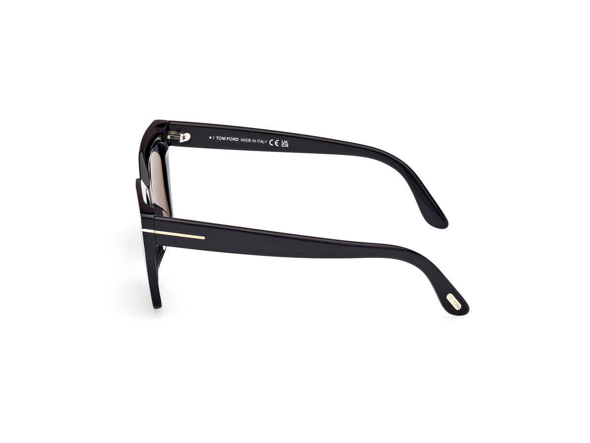 Shiny Black Smoke Polarized Female Sunglasses Tom Ford 889214544452