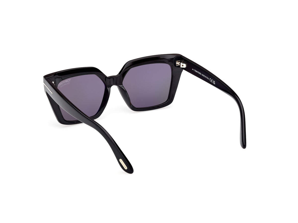 Shiny Black Smoke Polarized Female Sunglasses Tom Ford 889214544452