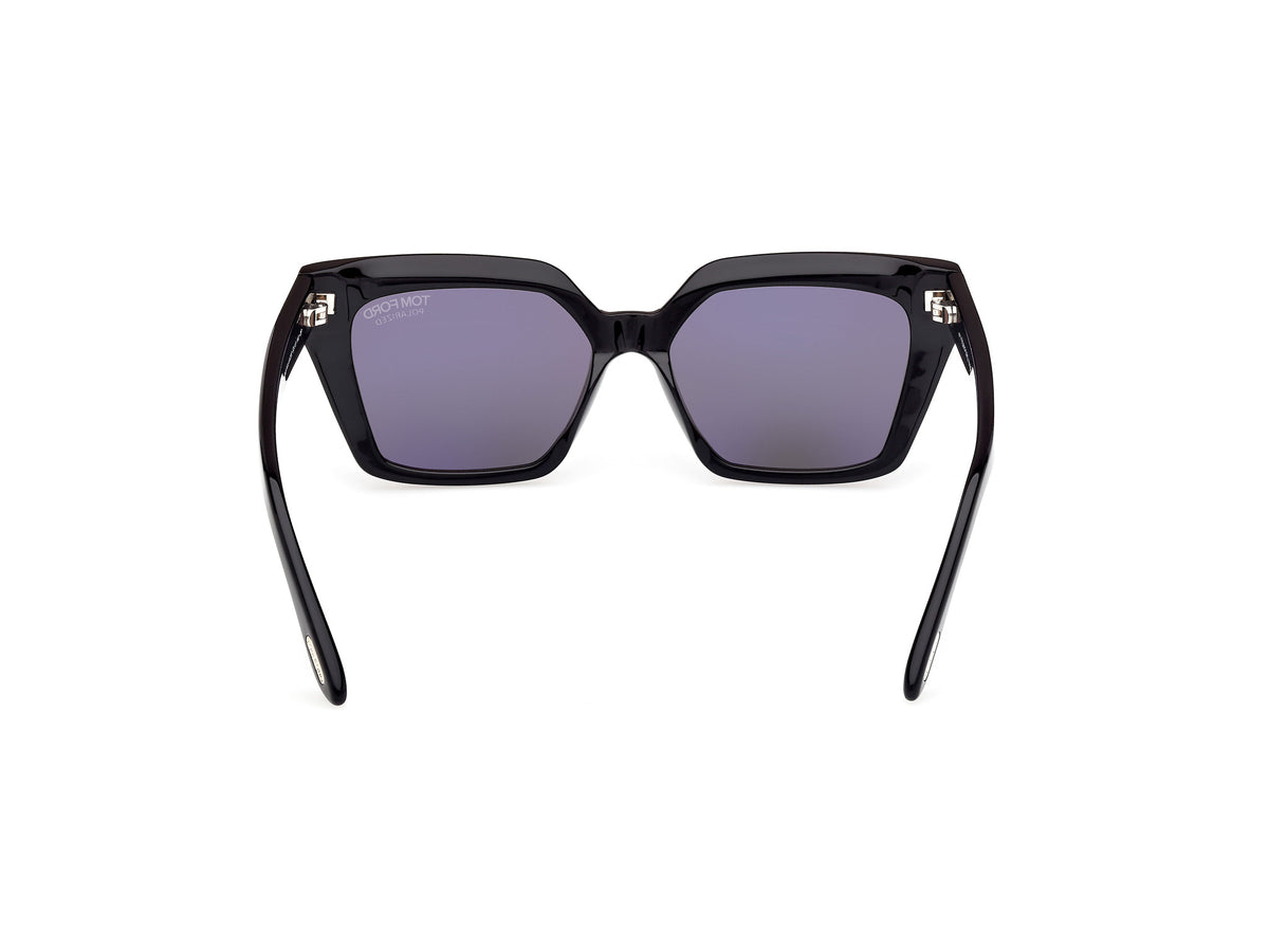 Shiny Black Smoke Polarized Female Sunglasses Tom Ford 889214544452