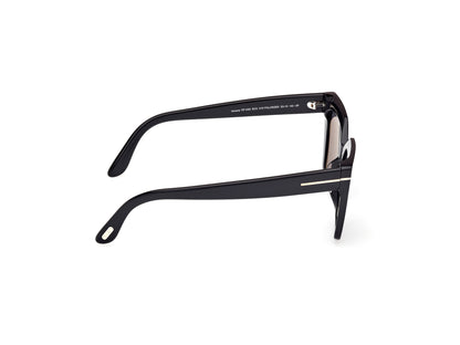Shiny Black Smoke Polarized Female Sunglasses Tom Ford 889214544452