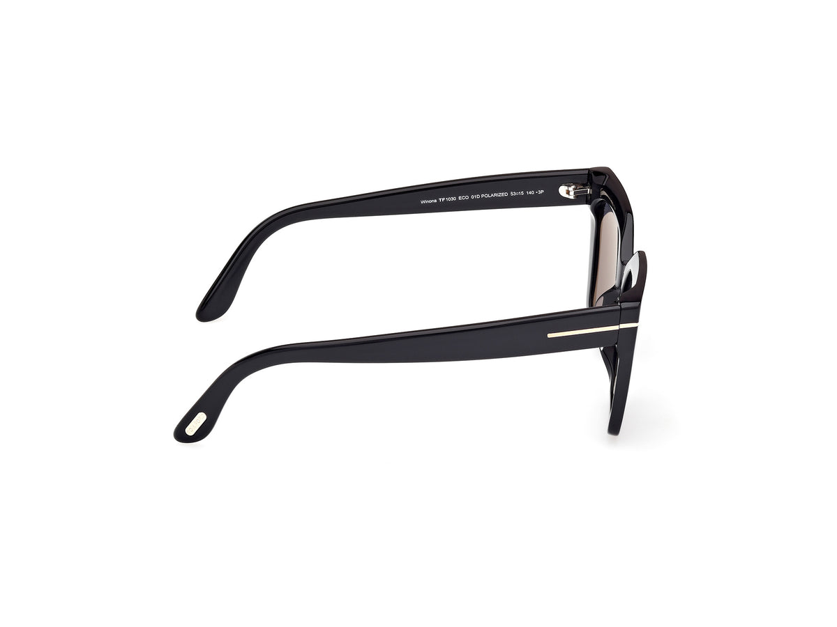 Shiny Black Smoke Polarized Female Sunglasses Tom Ford 889214544452