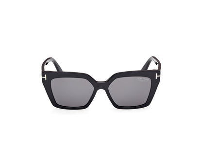 Shiny Black Smoke Polarized Female Sunglasses Tom Ford 889214544452