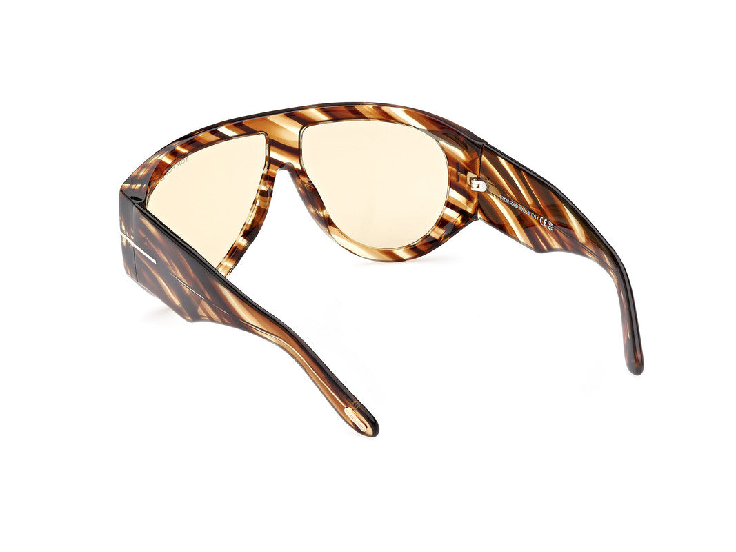 Havana/Striped Male Sunglasses Tom Ford 889214402554