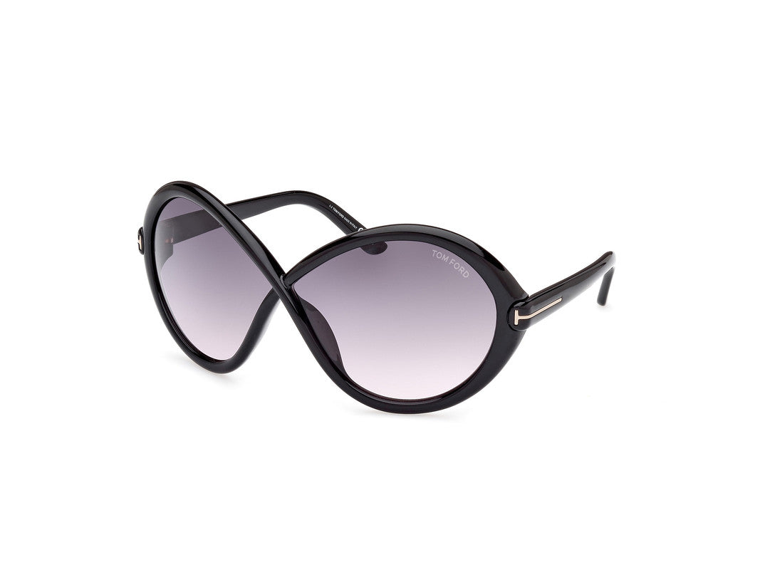 Shiny Black Female Sunglasses Tom Ford 889214458704