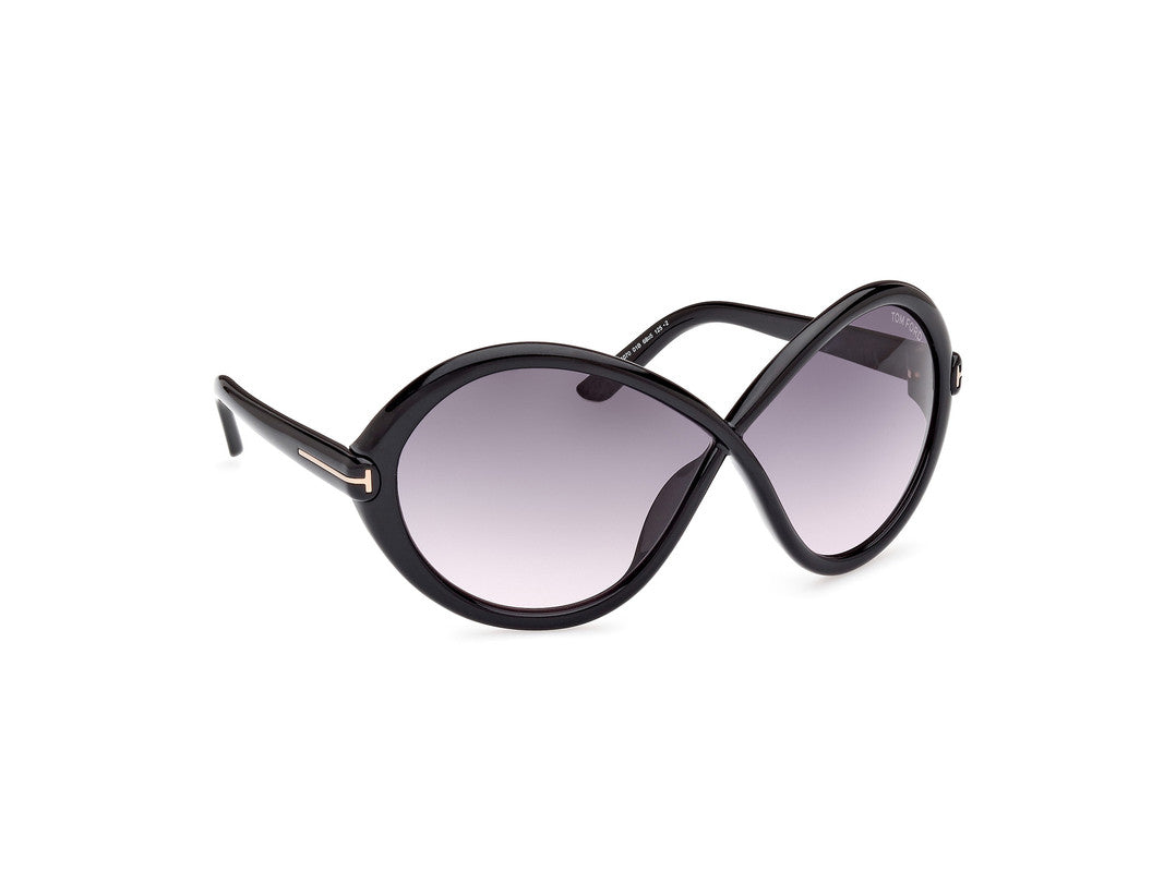 Shiny Black Female Sunglasses Tom Ford 889214458704