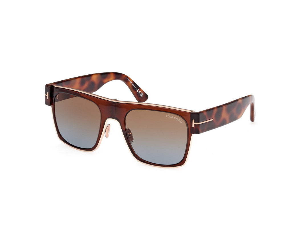Shiny Dark Brown Unisex Sunglasses Tom Ford 889214468871