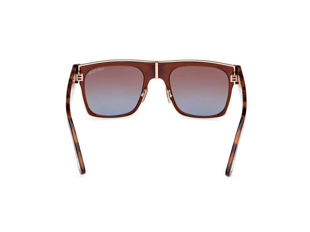Shiny Dark Brown Unisex Sunglasses Tom Ford 889214468871