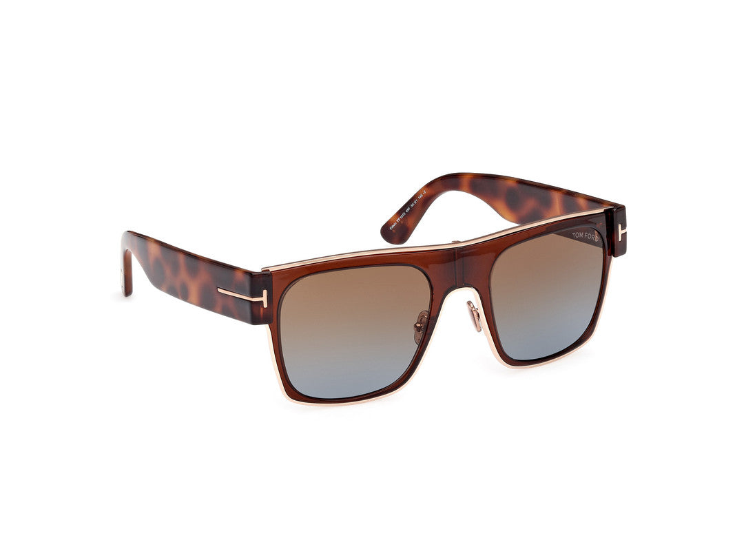 Shiny Dark Brown Unisex Sunglasses Tom Ford 889214468871