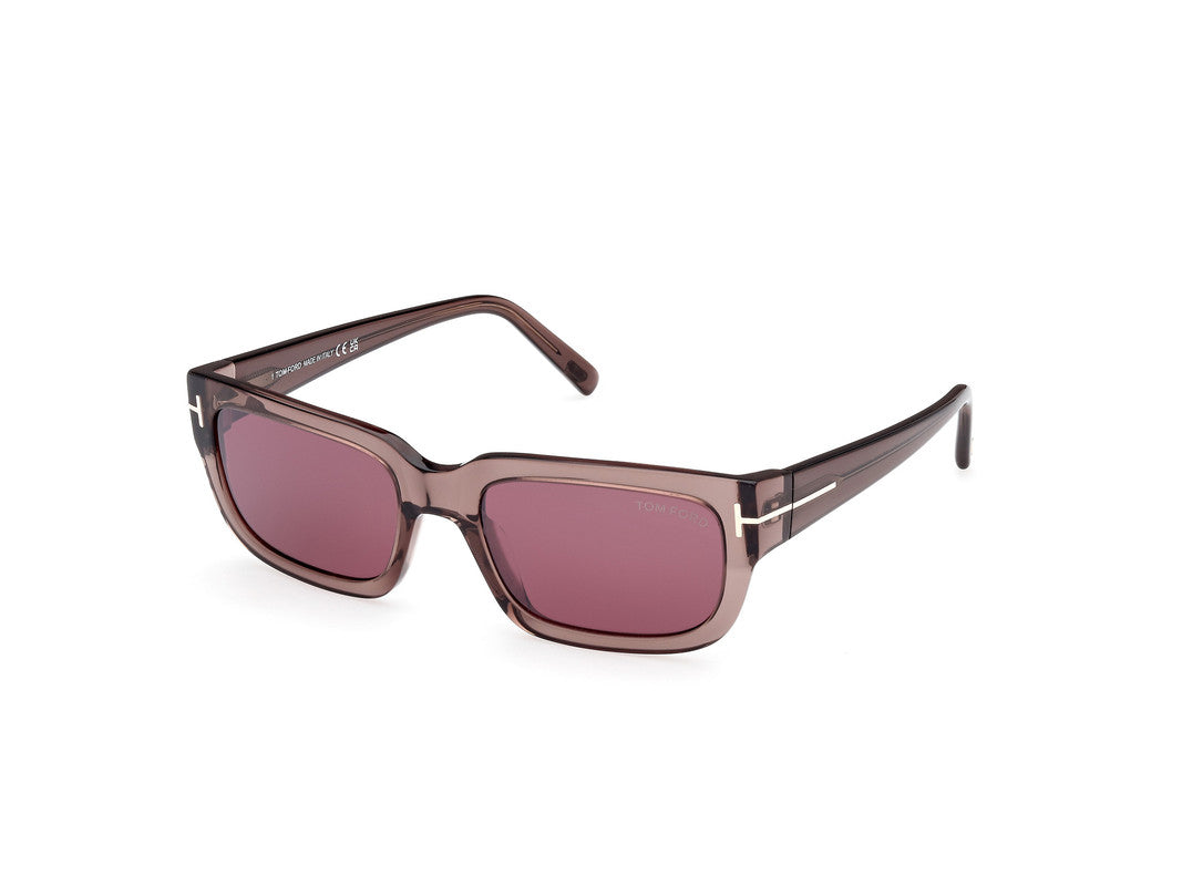 Shiny Light Brown Unisex Sunglasses Tom Ford 889214468949