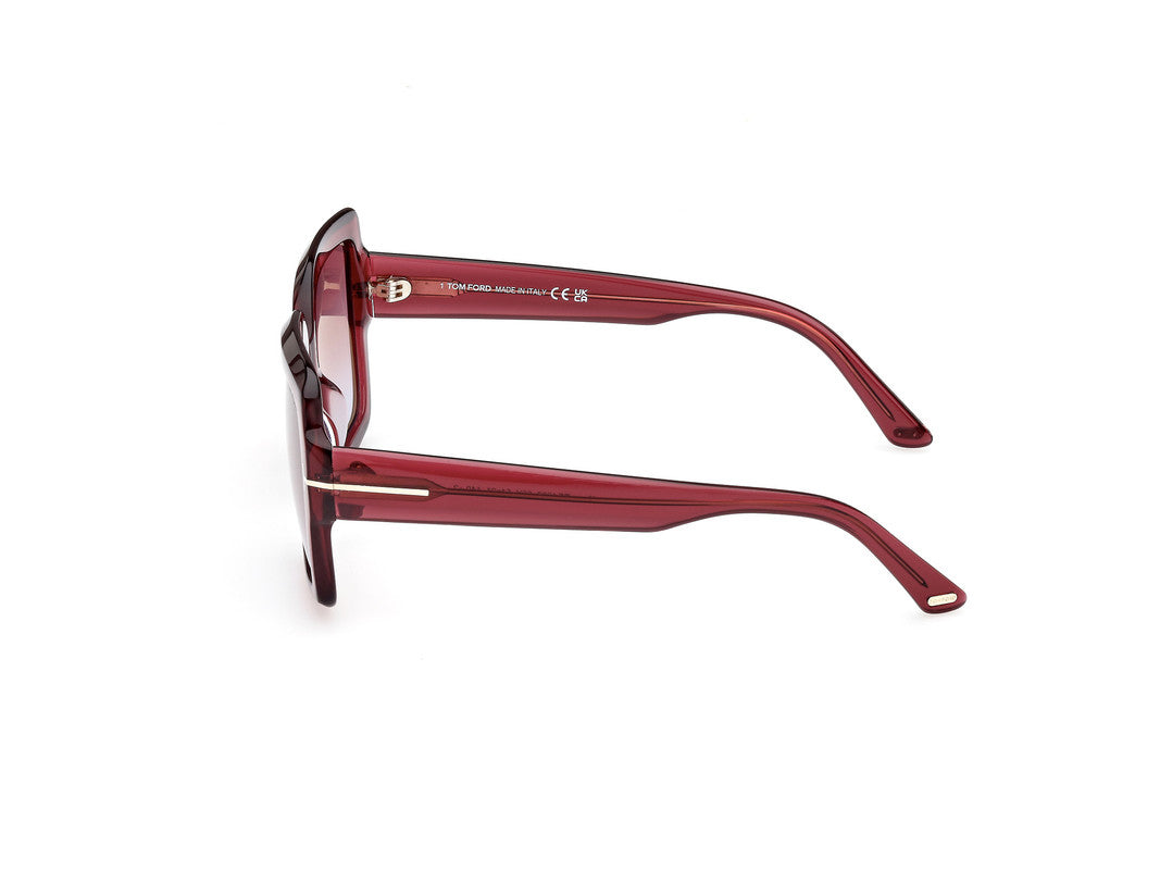 Shiny Dark Red Female Sunglasses Tom Ford 889214469243