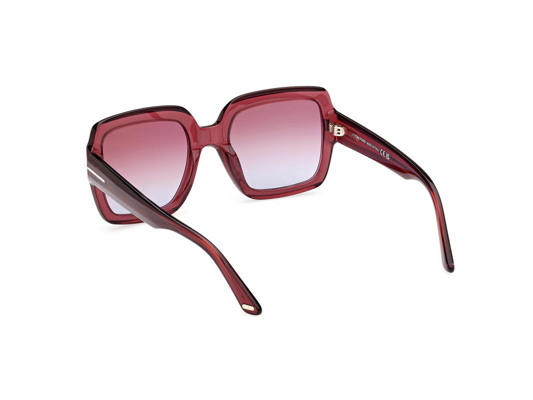 Shiny Dark Red Female Sunglasses Tom Ford 889214469243