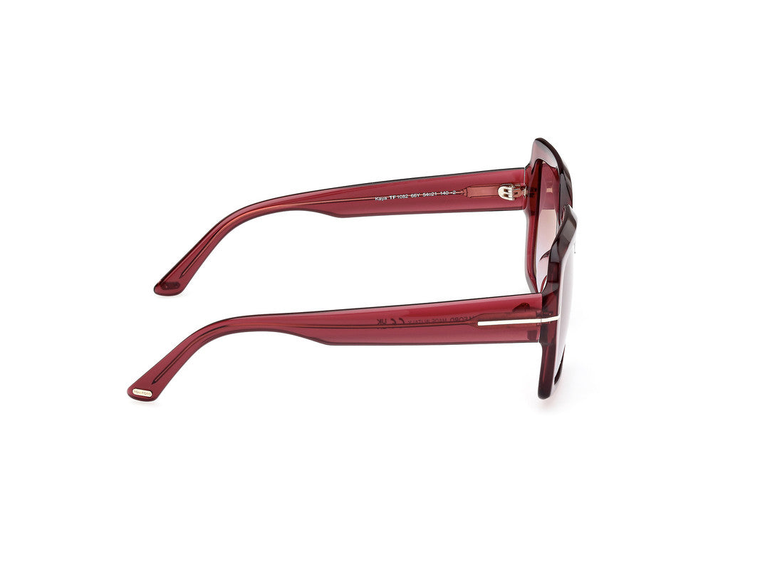 Shiny Dark Red Female Sunglasses Tom Ford 889214469243