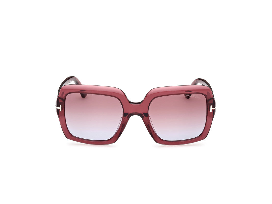 Shiny Dark Red Female Sunglasses Tom Ford 889214469243