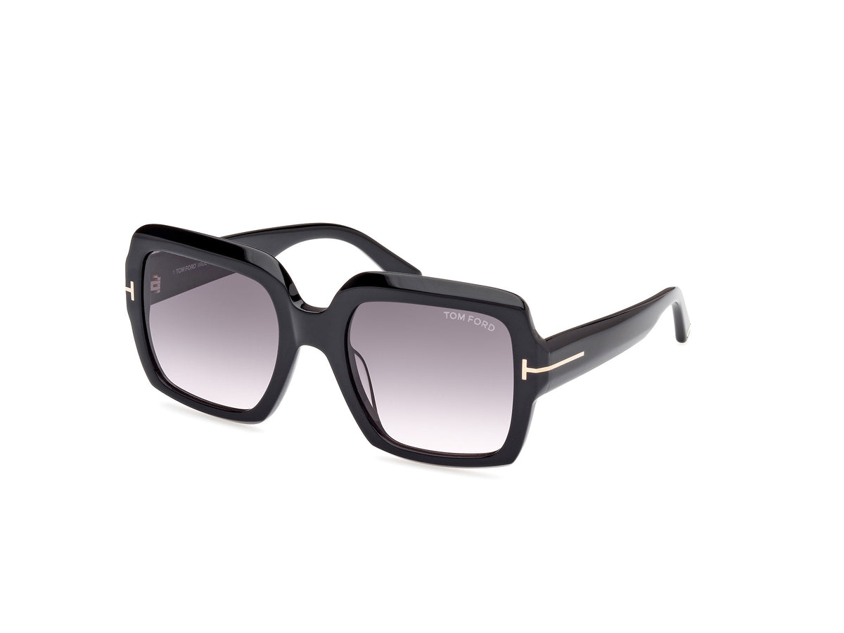 Shiny Black Gradient Smoke Female Sunglasses Tom Ford 889214469229