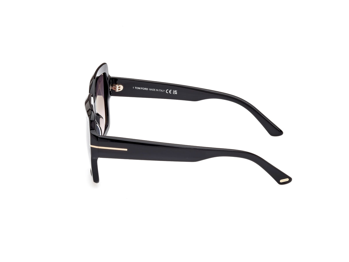 Shiny Black Gradient Smoke Female Sunglasses Tom Ford 889214469229