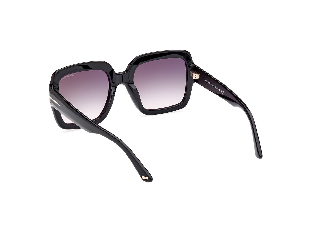 Shiny Black Gradient Smoke Female Sunglasses Tom Ford 889214469229