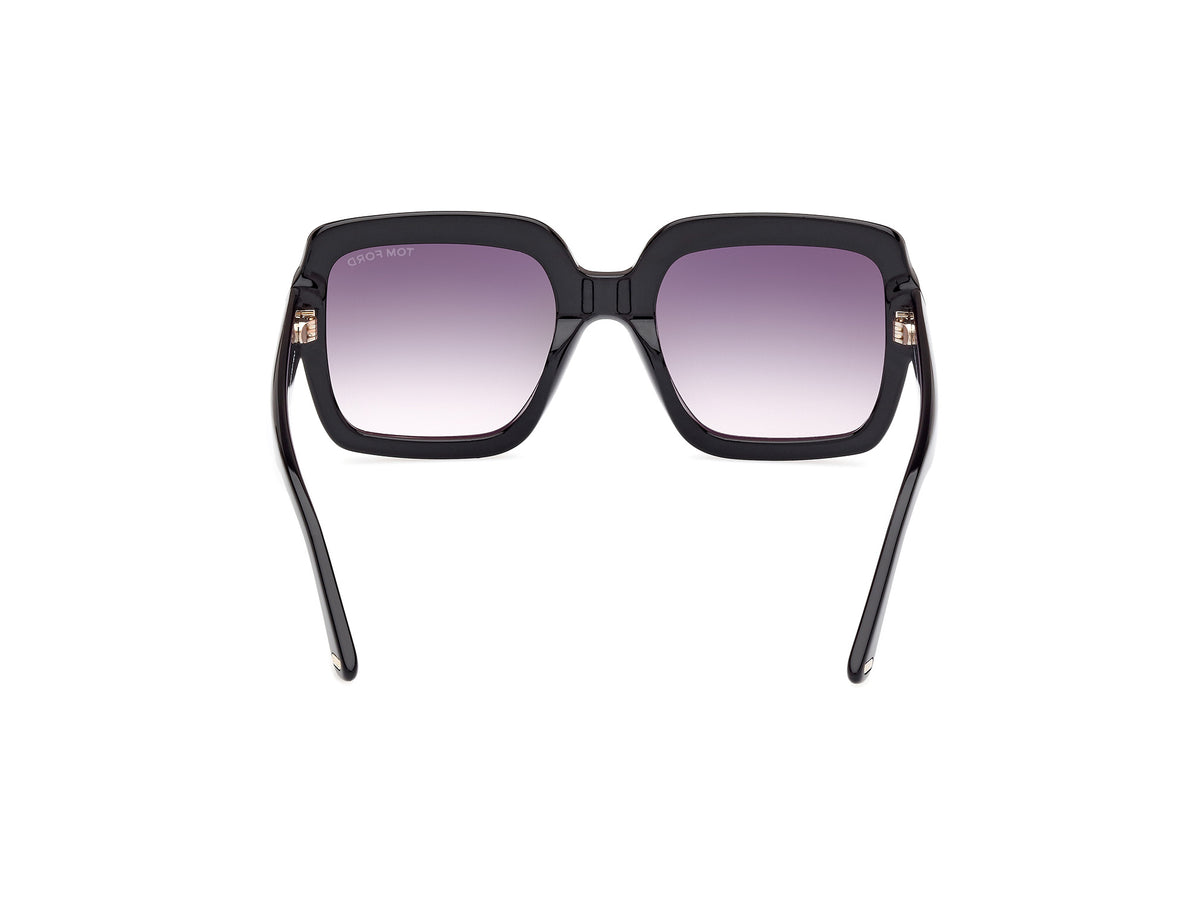 Shiny Black Gradient Smoke Female Sunglasses Tom Ford 889214469229