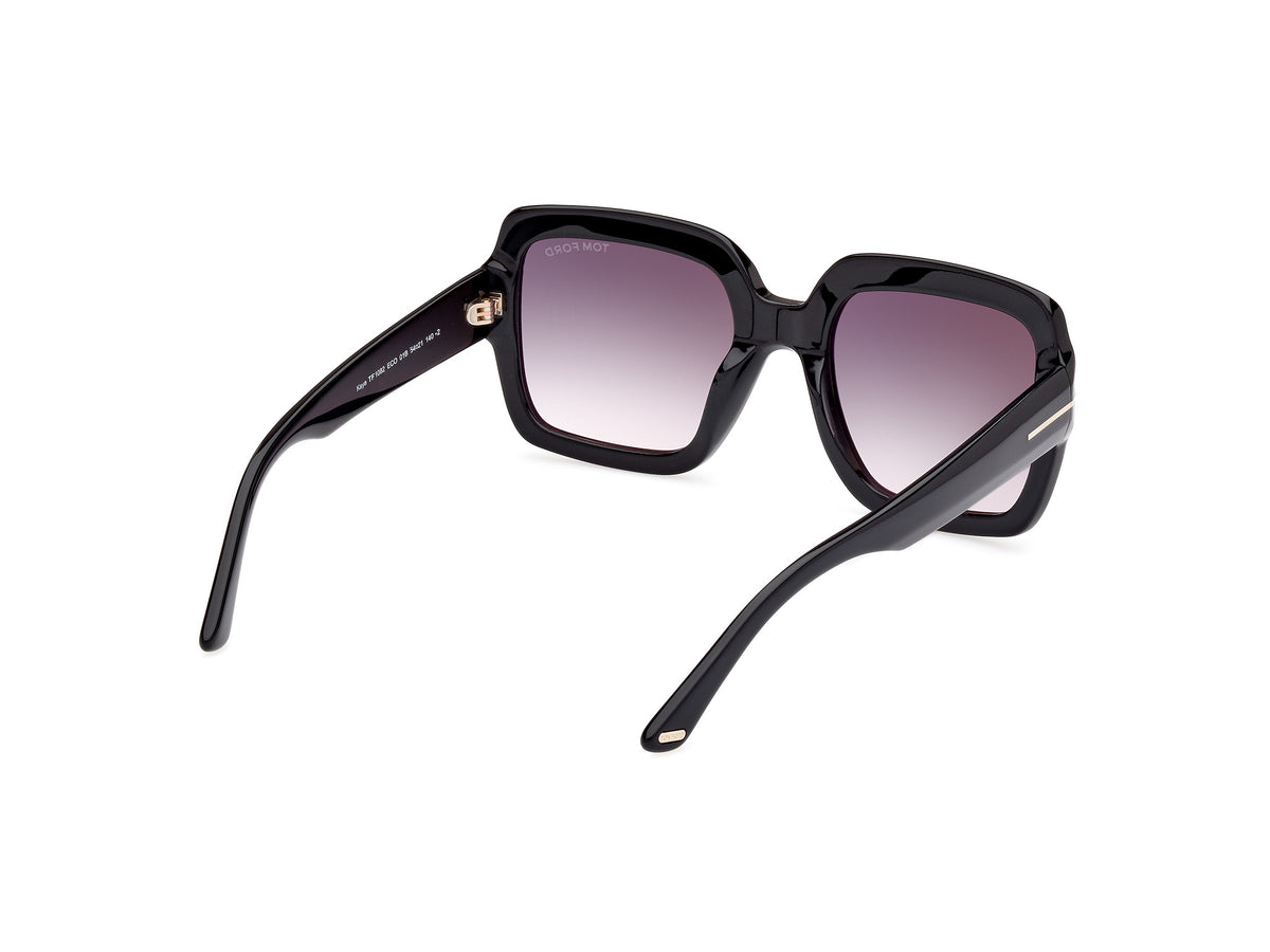 Shiny Black Gradient Smoke Female Sunglasses Tom Ford 889214469229