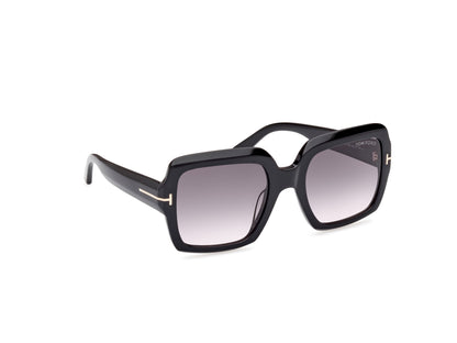 Shiny Black Gradient Smoke Female Sunglasses Tom Ford 889214469229