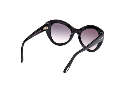 Shiny Black Female Sunglasses Tom Ford 889214469298