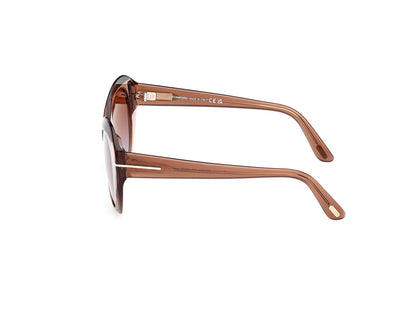 Shiny Dark Brown Female Sunglasses Tom Ford 889214469304