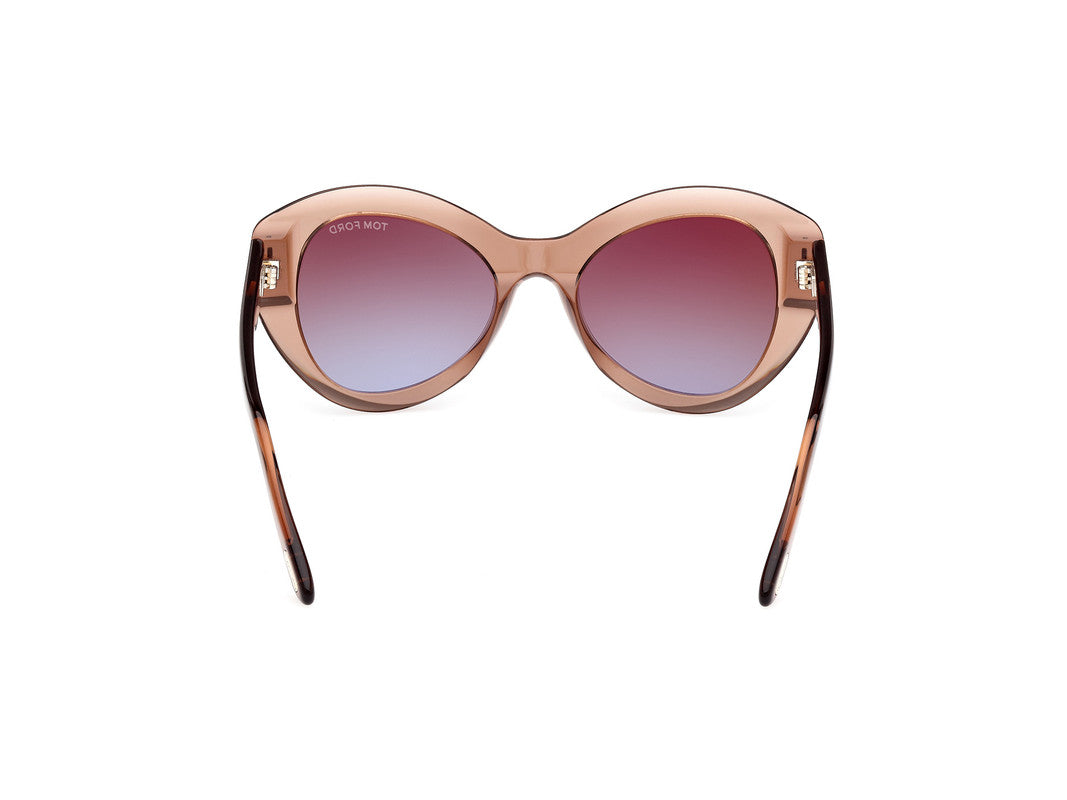 Shiny Dark Brown Female Sunglasses Tom Ford 889214469304