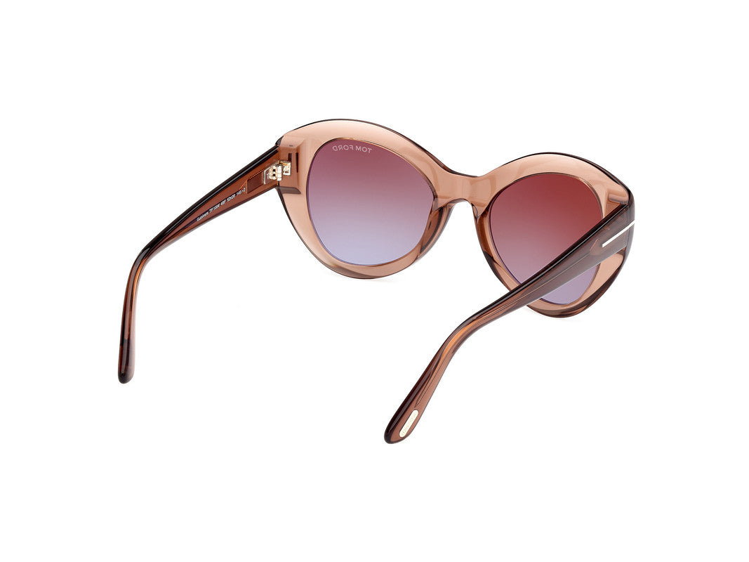 Shiny Dark Brown Female Sunglasses Tom Ford 889214469304