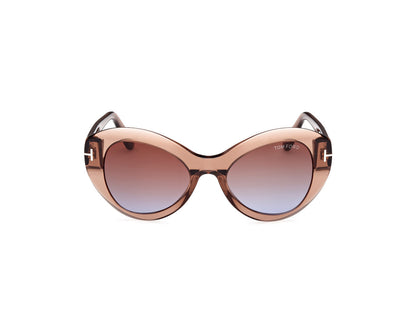 Shiny Dark Brown Female Sunglasses Tom Ford 889214469304
