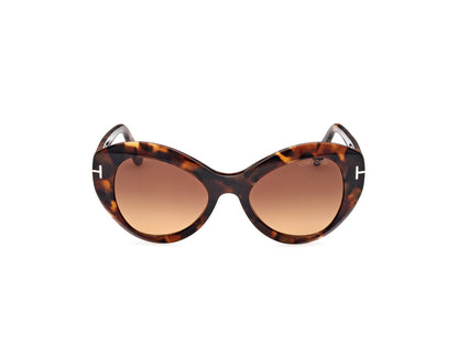Dark Havana Female Sunglasses Tom Ford 889214469311