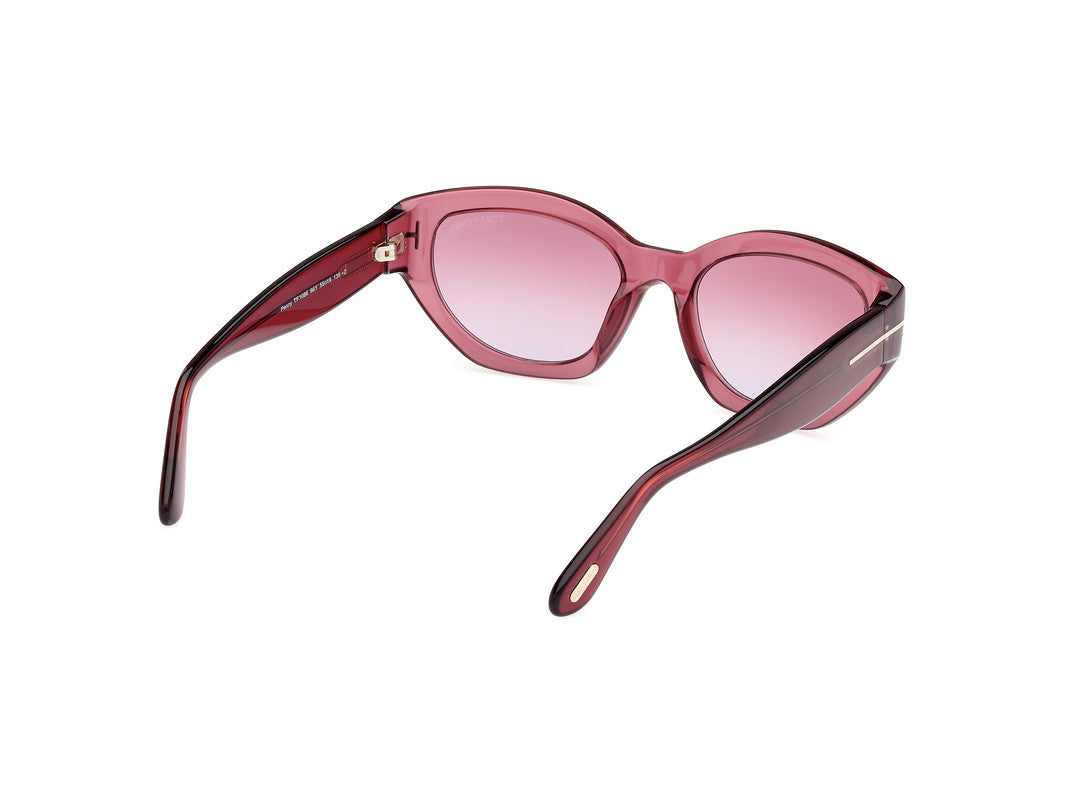 Shiny Dark Red Female Sunglasses Tom Ford 889214469410