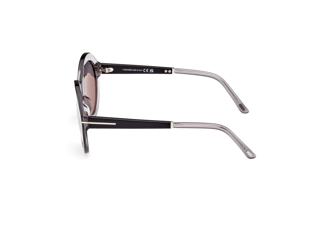 Shiny Grey Female Sunglasses Tom Ford 889214469489