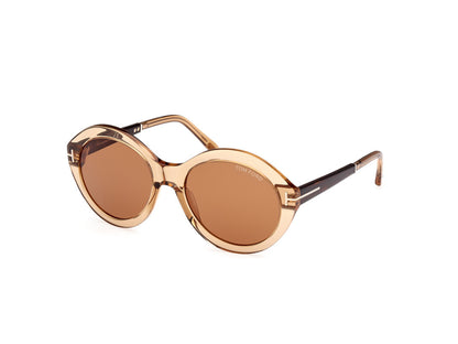 Shiny Light Brown Female Sunglasses Tom Ford 889214469496