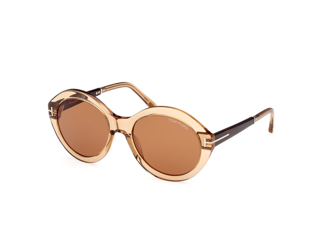 Shiny Light Brown Female Sunglasses Tom Ford 889214469496