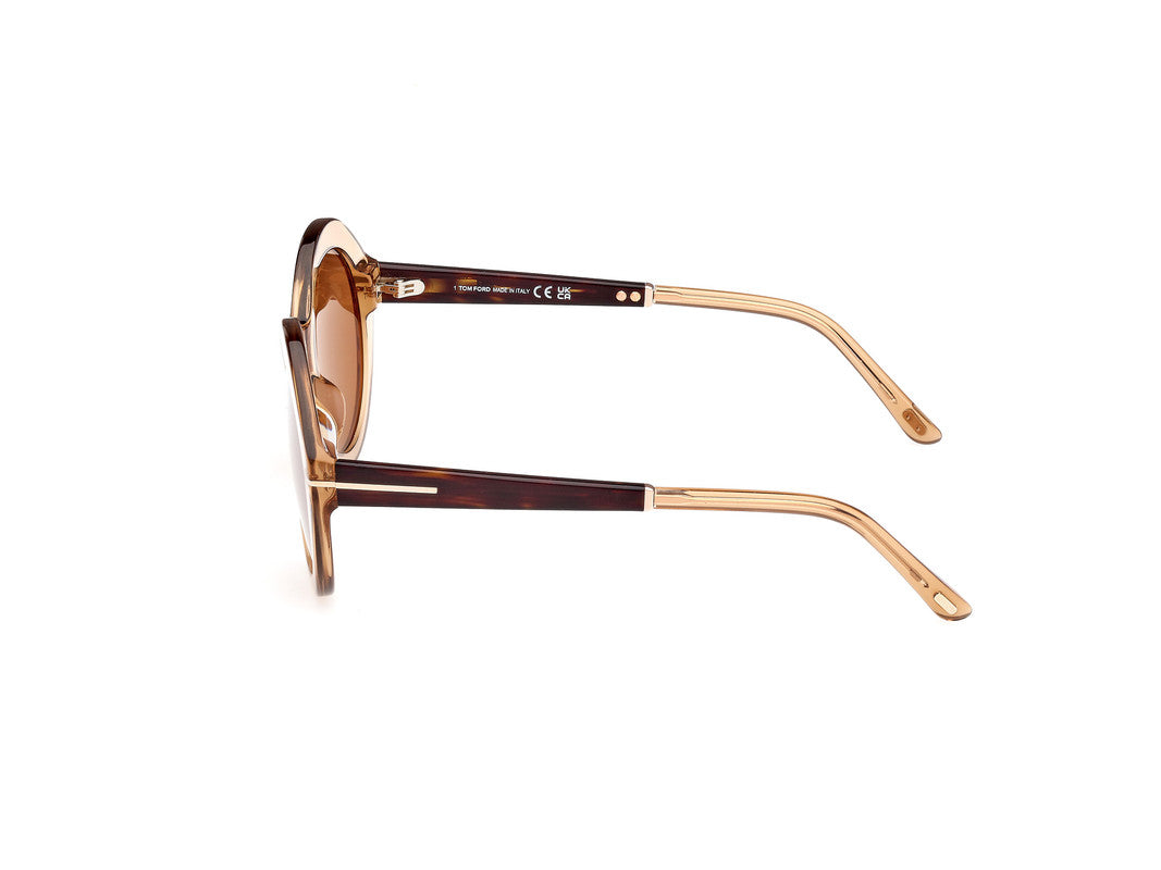 Shiny Light Brown Female Sunglasses Tom Ford 889214469496