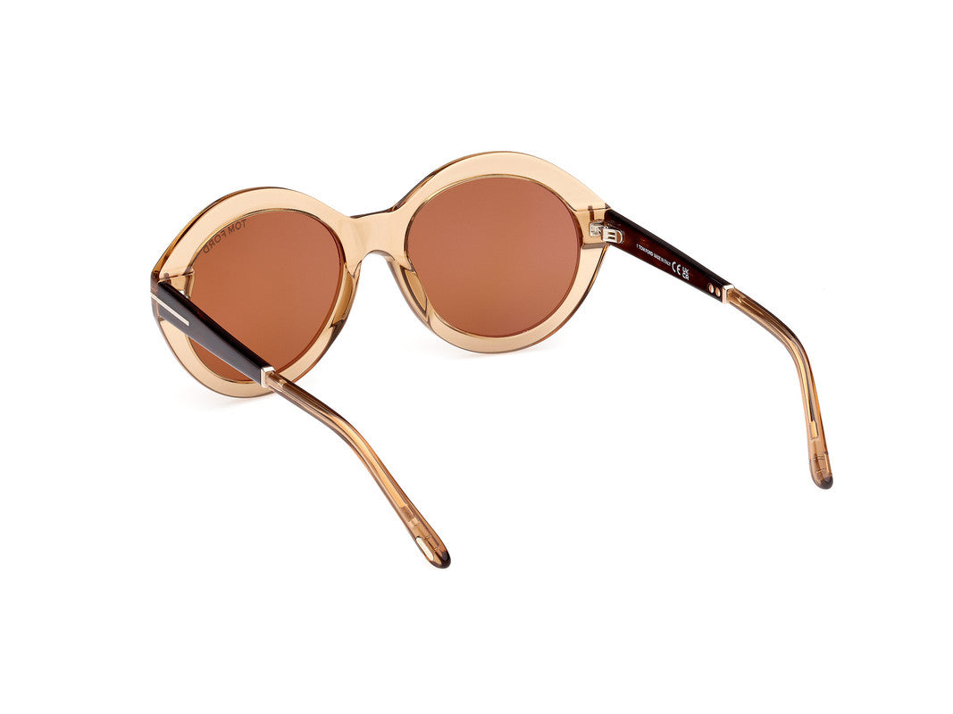 Shiny Light Brown Female Sunglasses Tom Ford 889214469496