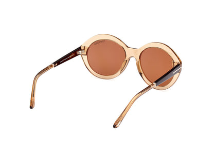 Shiny Light Brown Female Sunglasses Tom Ford 889214469496