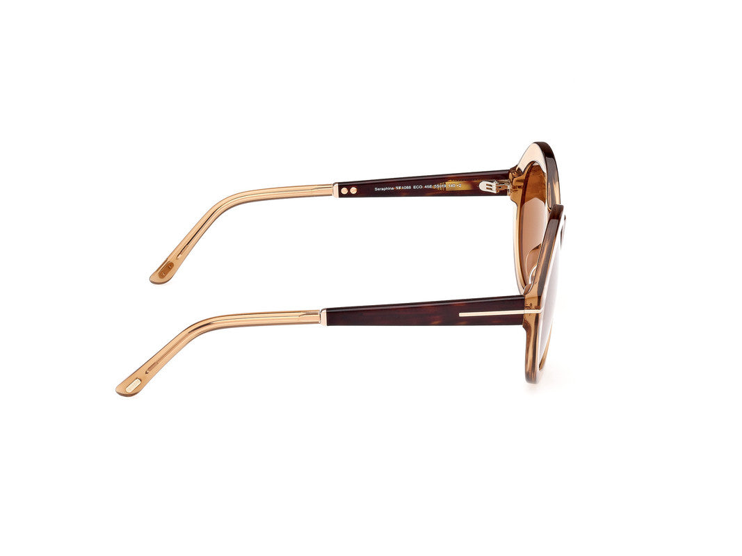Shiny Light Brown Female Sunglasses Tom Ford 889214469496