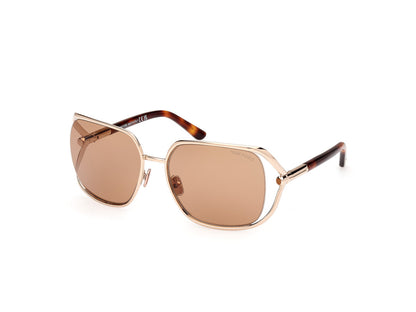 Shiny Pale Gold Female Sunglasses Tom Ford 889214469632